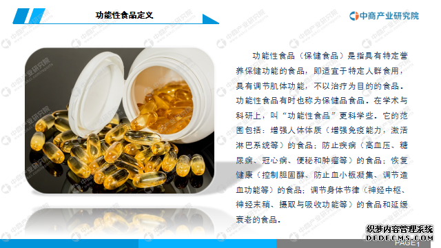 中商产业研究院：《2020年中国功能性食品行业市场前景及投资研究报告》发布